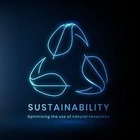 Sustainability environmental logo psd with text