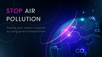 Stop air pollution template vector environment technology banner