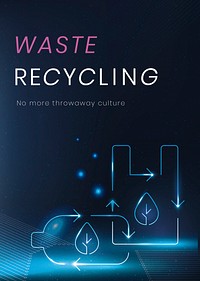 Waste recycling poster template psd environment technology