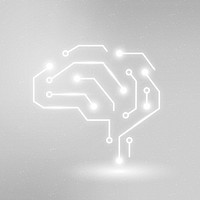 AI technology education icon psd white digital graphic