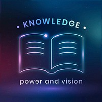 Knowledge education logo template vector with audio book graphic