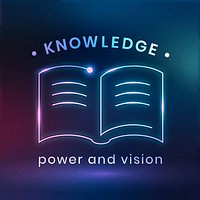 Knowledge education logo template psd with audio book graphic