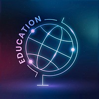 Geography education logo template vector with globe science graphic