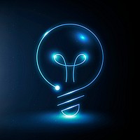 Light bulb education icon vector blue digital graphic