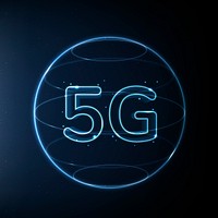 5g network technology icon psd in blue on gradient background