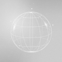 Global network technology icon vector in white on gradient background
