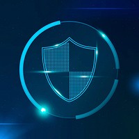 Security shield psd cyber security technology in blue tone