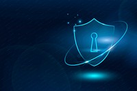 Data protection background psd cyber security technology in blue tone