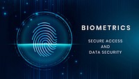 Biometrics technology template psd with fingerprint scan