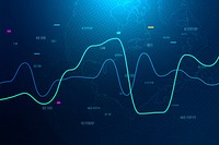 Global business background psd with stock chart in blue tone