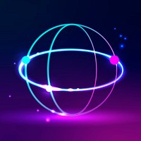 Global network icon psd in purple tone