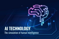 Futuristic AI technology template vector disruptive technology blog banner