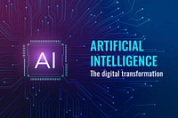 Futuristic AI technology template vector disruptive technology blog banner