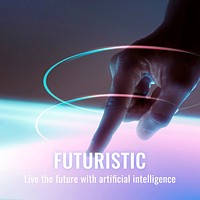 Futuristic AI technology template vector disruptive technology social media post