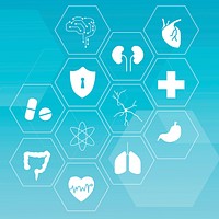 Medical technology vector icon set for health and wellness