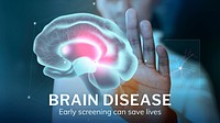 Brain disease technology template vector