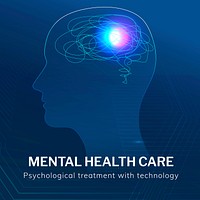 Mental health care template vector medical technology