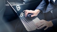 Businesswoman trade in bitcoin cryptocurrency