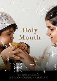 Ramadan greeting poster template psd holy month celebration