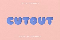 Cut out text effect psd editable template