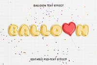 Party balloon text effect psd editable template