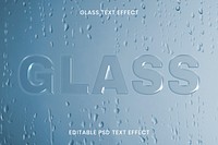 Glass text effect psd editable template