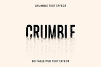 Crumble text effect psd editable template