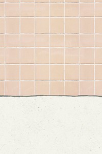 Pink tiled room background psd with design space