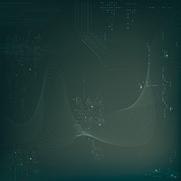 Green futuristic waves background psd with computer code technology