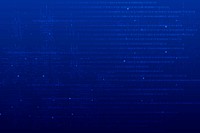 Blue data technology background vector with binary code