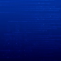 Blue data technology background psd with binary code