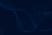 Blue futuristic waves background vector with computer code technology