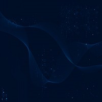 Blue futuristic waves background psd with computer code technology