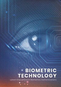 Biometric technology poster template psd security futuristic innovation