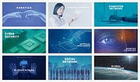 Technology business innovation template psd futuristic presentation collection