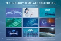 Technology business innovation template psd futuristic presentation collection