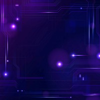 Futuristic networking technology background vector in purple tone