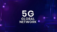 5g Network technology template psd with digital background