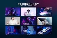 Digital technology banner template psd set