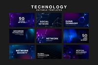 Digital technology banner template vector set