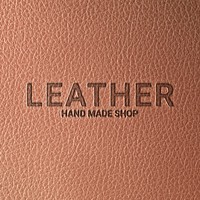 Emboss logo mockup psd for company on brown leather background