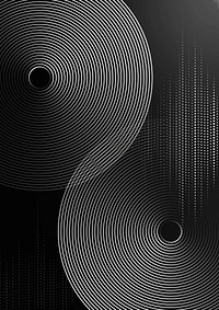 Geometric pattern black technology background vector with circles