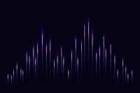 Music equalizer technology black background psd with purple digital sound wave