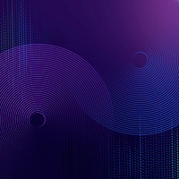 Geometric pattern purple technology background psd with circles