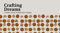 Crafting dream banner template vector in paint stamp theme