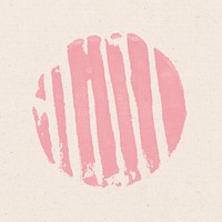 Pink striped round stamp psd block print DIY artwork