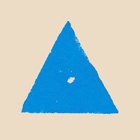 Blue triangle paint stamp DIY artwork