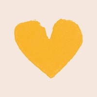 Yellow heart stamp handmade artwork