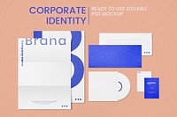 Editable corporate identity mockup psd set for business enterprise