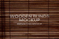 Wooden blinds mockup psd in vintage style